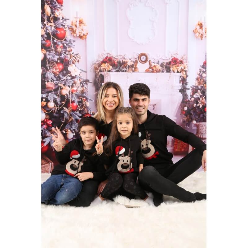 Set Bluze Family Bear Christmas Negru