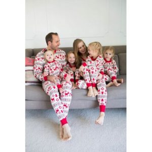 Set pijama de Craciun tata si copilul Jingle Red