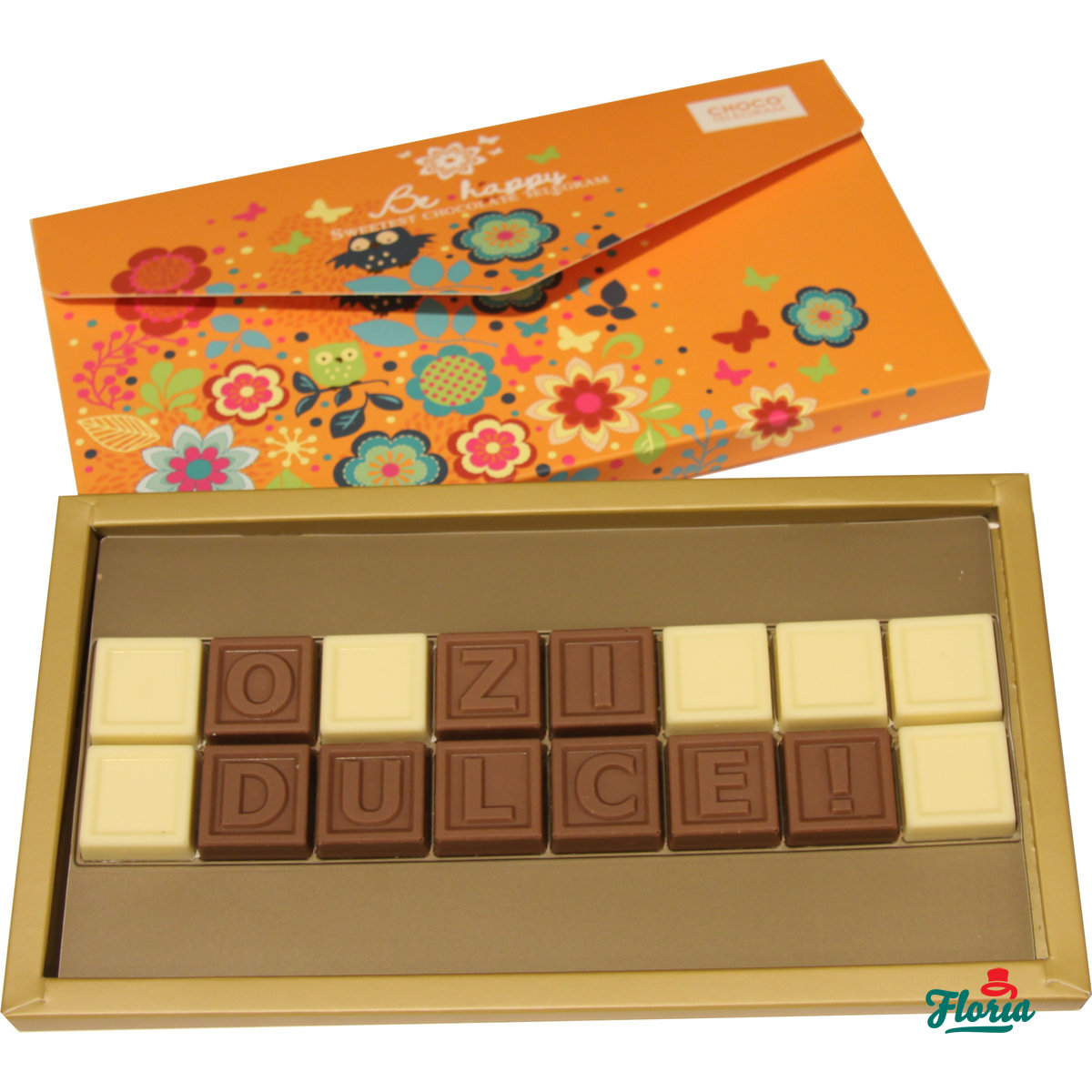 Chocotelegram in cutie plic - Ciocolata personalizata