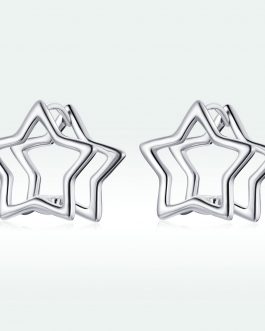 Cercei din argint Double Star Shape la pret fara cncurenta