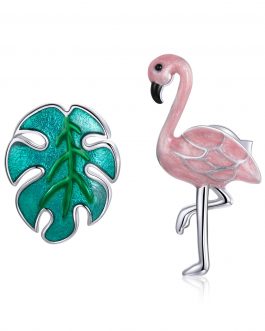 Cercei din argint Flamingo and Leaf la pret fara cncurenta