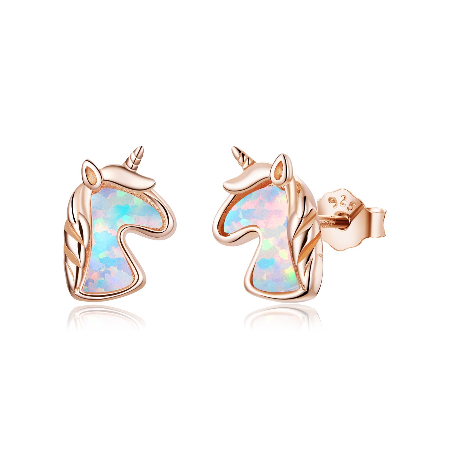 Cercei din argint Opal Rose Gold Unicorns la pret fara cncurenta
