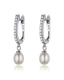 Cercei din argint Pearls & Crystals Hoops la pret fara cncurenta