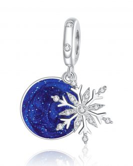 Talisman din argint Blue Sky Snowflake
