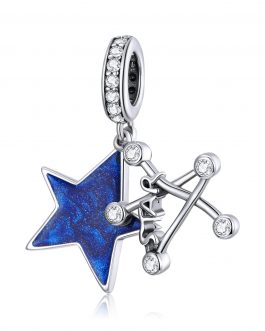Talisman din argint Crystal Blue Star