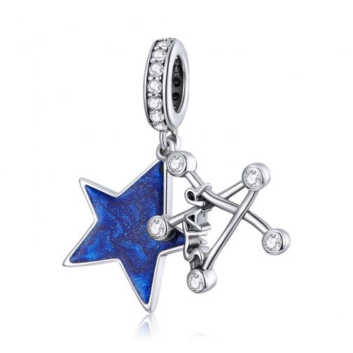 Talisman din argint Crystal Blue Star