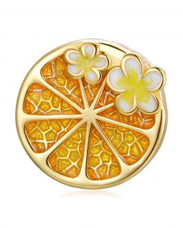 Talisman din argint Golden Citrus Flowers