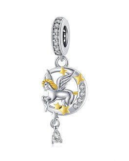 Talisman din argint Golden Dreamy Unicorn