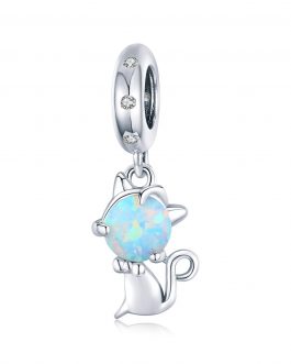 Talisman din argint Opal Cat