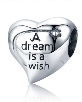 Talisman din argint patinat A dream is a Wish