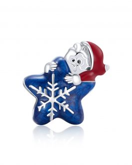 Talisman din argint Santa’s Blue Snowflake