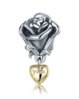 Talisman din argint Trandafir cu Dragoste